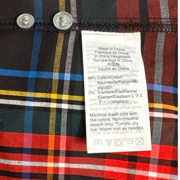J. Crew Women's Slim Stretch Perfect Shirt in Black Stewart Tartan Plaid Size 2 - Picture 7 of 13